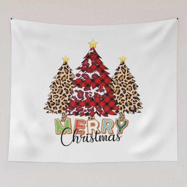 Item preview, Merry Christmas Tree Checkered Leopard v.2 designed and sold by REApparelCo.