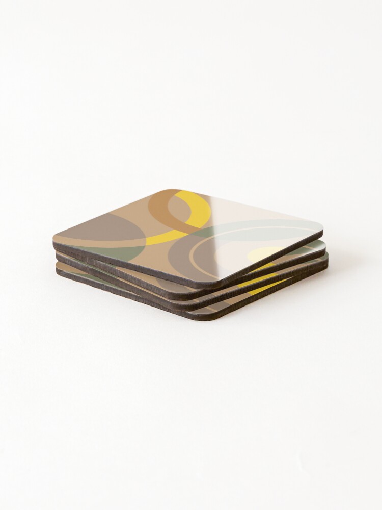 Thumbnail 4 of 5, Coasters (Set of 4), Mod Rings- tan designed and sold by JRPDesign.