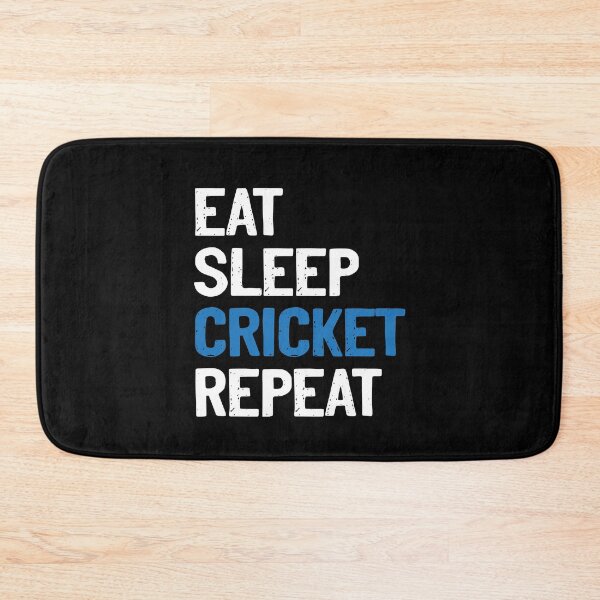 Item preview, Eat Sleep Cricket Repeat White Sports Hobby designed and sold by Sour Soul.