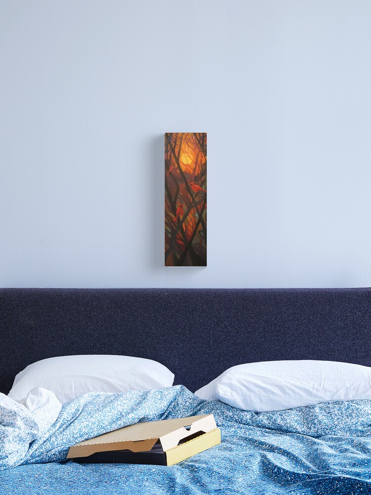 Thumbnail 2 of 3, Canvas Print, Three Cardinal Sun designed and sold by ChadElliottArt.