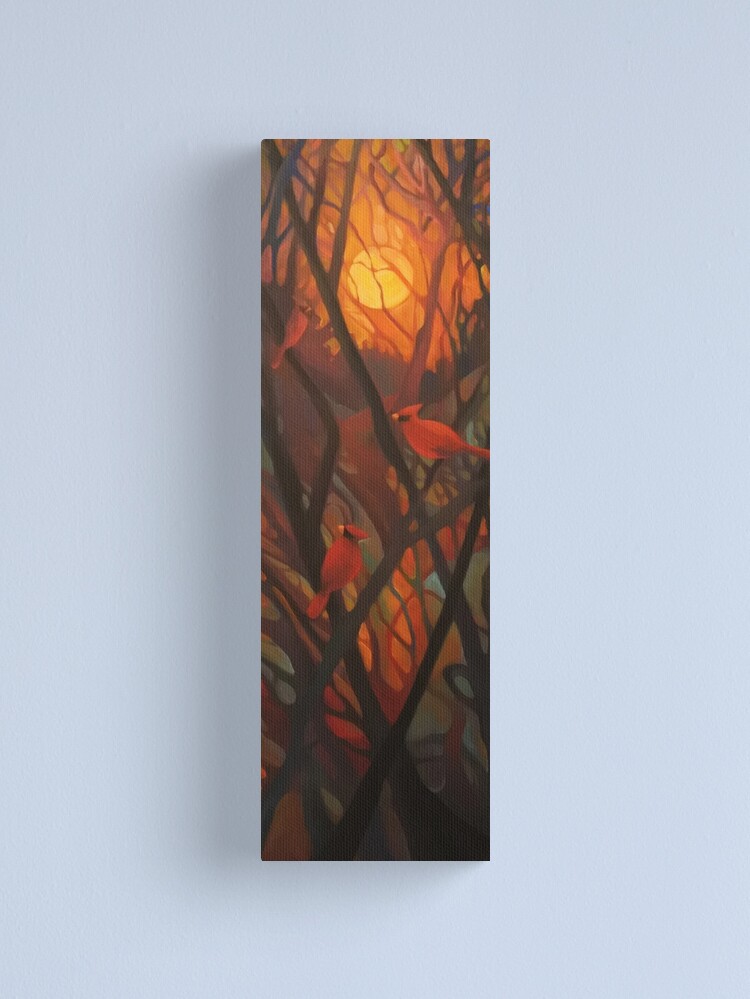 Thumbnail 1 of 3, Canvas Print, Three Cardinal Sun designed and sold by ChadElliottArt.