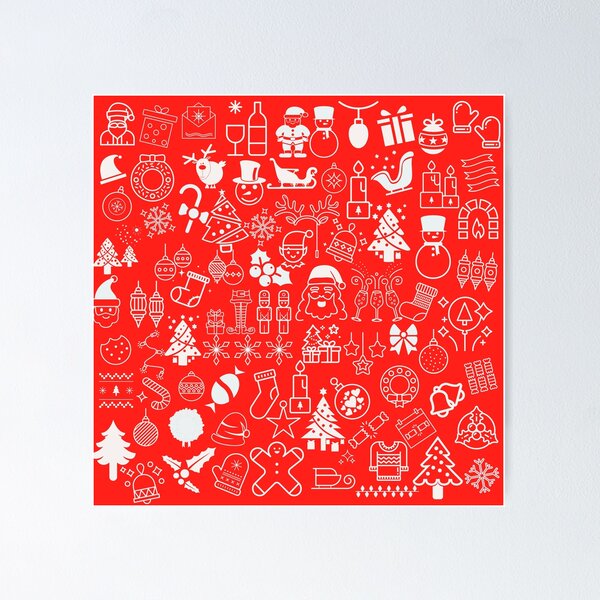 Item preview, Fun Christmas doodle Red White collection by Studio M & Co designed and sold by Studio M & Co..