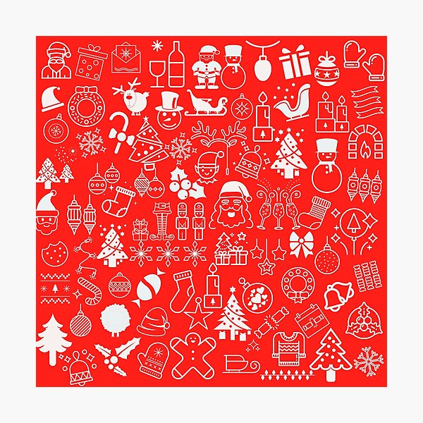 Item preview, Fun Christmas doodle Red White collection by Studio M & Co designed and sold by Studio M & Co..