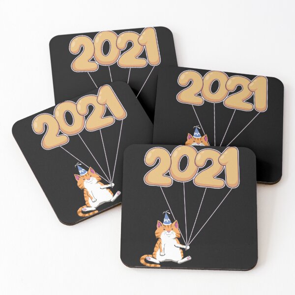 Item preview, Happy New Year 2021 Cat Kitten New Year Eve designed and sold by MGO-Design.