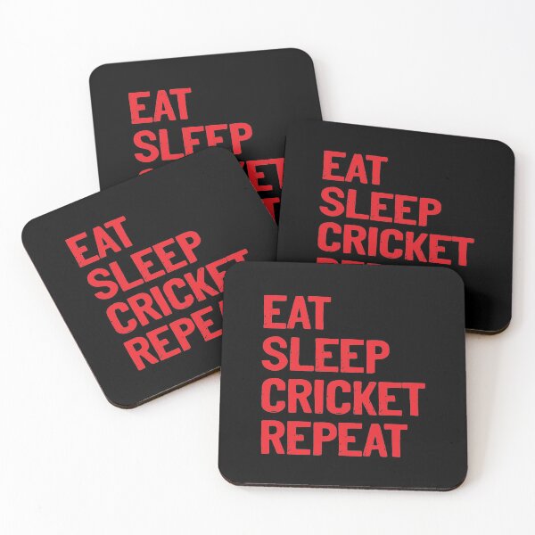Item preview, Eat Sleep Cricket Repeat Red Sports Hobby designed and sold by Sour Soul.