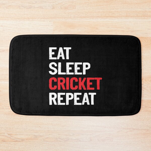 Item preview, Eat Sleep Cricket Repeat Sports Fan designed and sold by Sour Soul.
