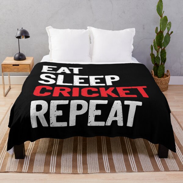 Item preview, Eat Sleep Cricket Repeat Sports Fan designed and sold by Sour Soul.
