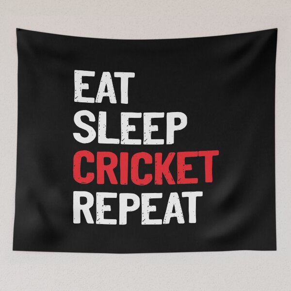 Item preview, Eat Sleep Cricket Repeat Sports Fan designed and sold by Sour Soul.
