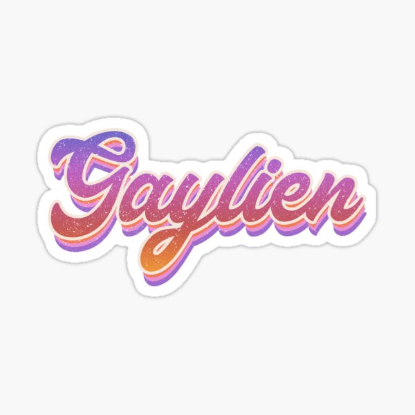 Gaylien Retro Sunset Rainbow Glossy Sticker