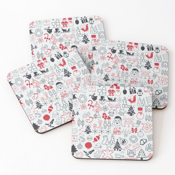 Item preview, Fun Christmas doodle White Red Black collection by Studio M & Co designed and sold by Studio M & Co..