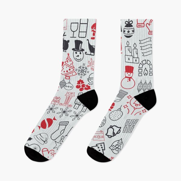 Item preview, Fun Christmas doodle White Red Black collection by Studio M & Co designed and sold by Studio M & Co..