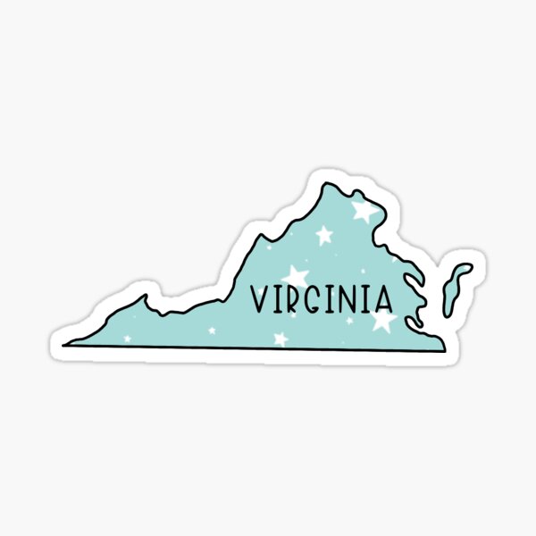 Virginia Light Teal Star Sticker