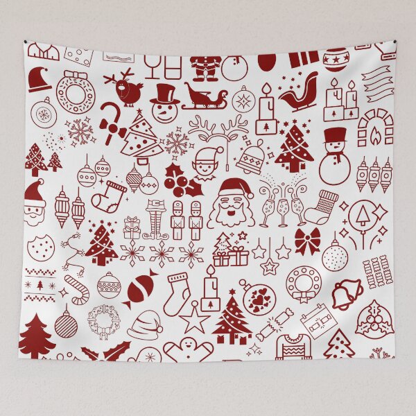 Item preview, Fun Christmas doodle White Red collection by Studio M & Co designed and sold by Studio M & Co..