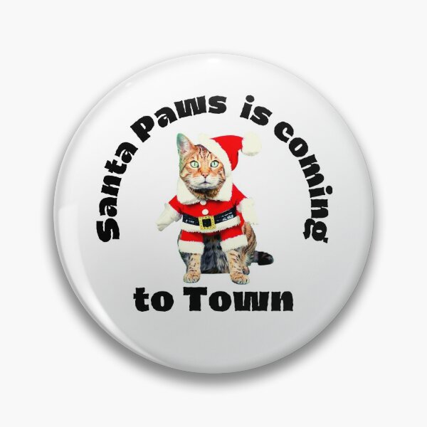 Item preview, Santa Paws is Coming to Town - Funny Cat Christmas Design - Festive Holiday designed and sold by Seaglassgirl.