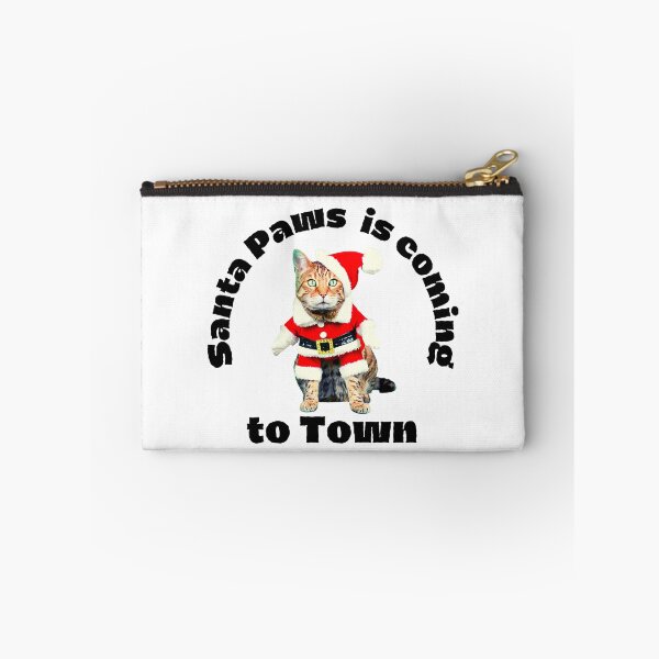 Item preview, Santa Paws is Coming to Town - Funny Cat Christmas Design - Festive Holiday designed and sold by Seaglassgirl.