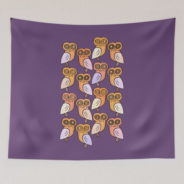 Item preview, Colorful and Cute Owl Pattern (purple) designed and sold by Davey's Designs.