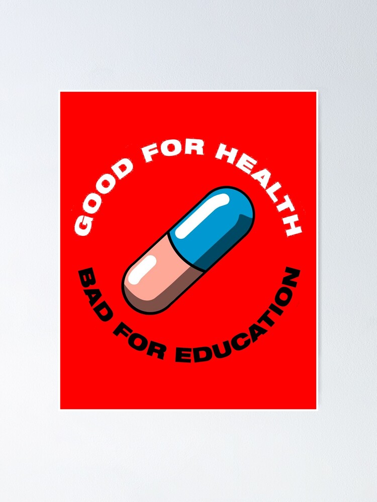 AKIRA Neo Tokyo Good For Health Bad For Education Capsule Pill Waterproof Vinyl Sticker Red