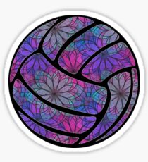 Purple Flower Volleyball Sticker