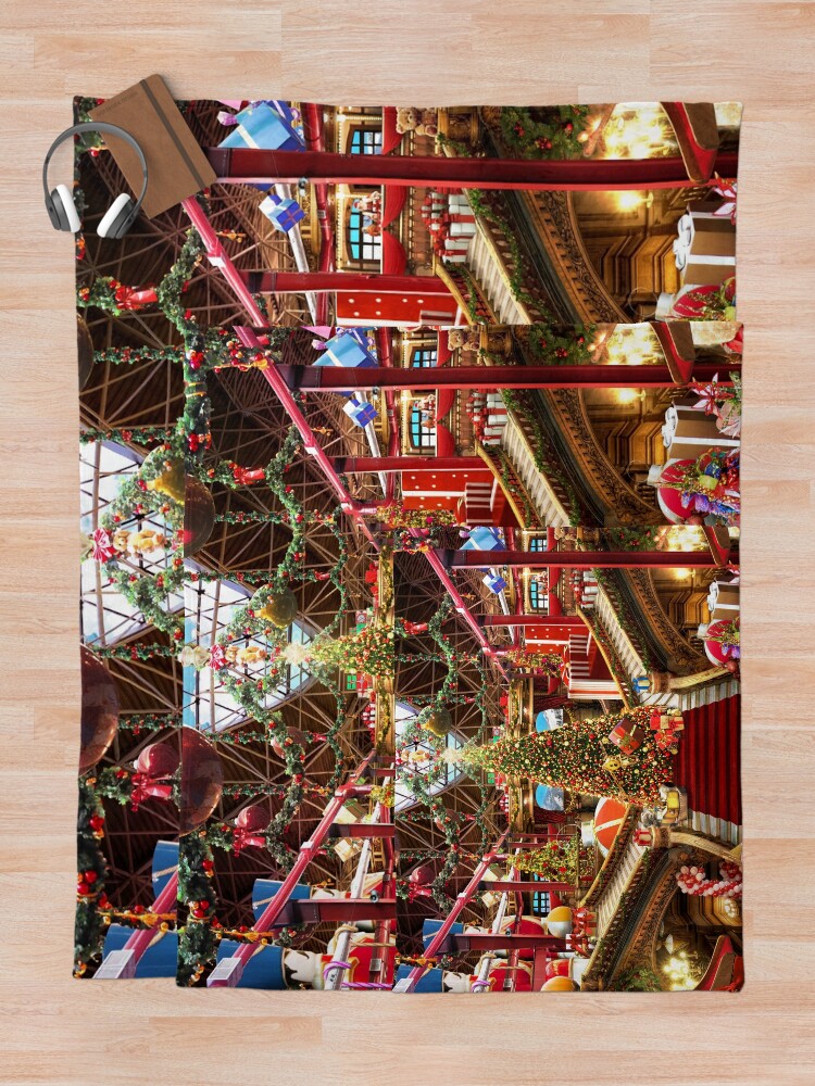 Alternate view of Santas Workshop - Christmas Holiday Art Throw Blanket