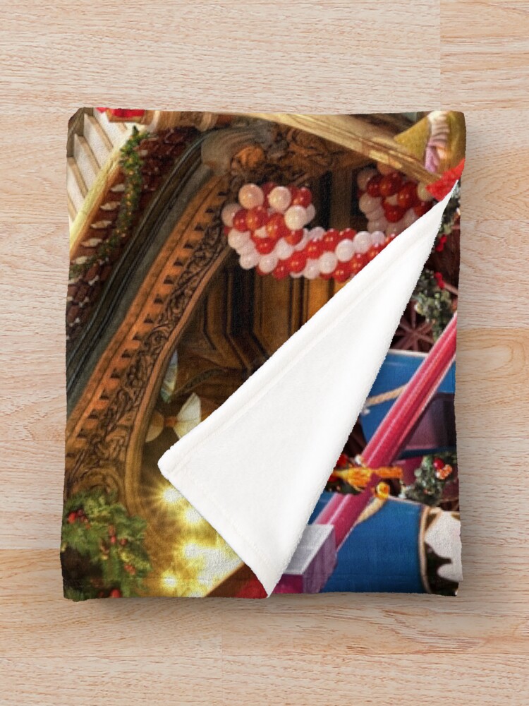 Alternate view of Santas Workshop - Christmas Holiday Art Throw Blanket