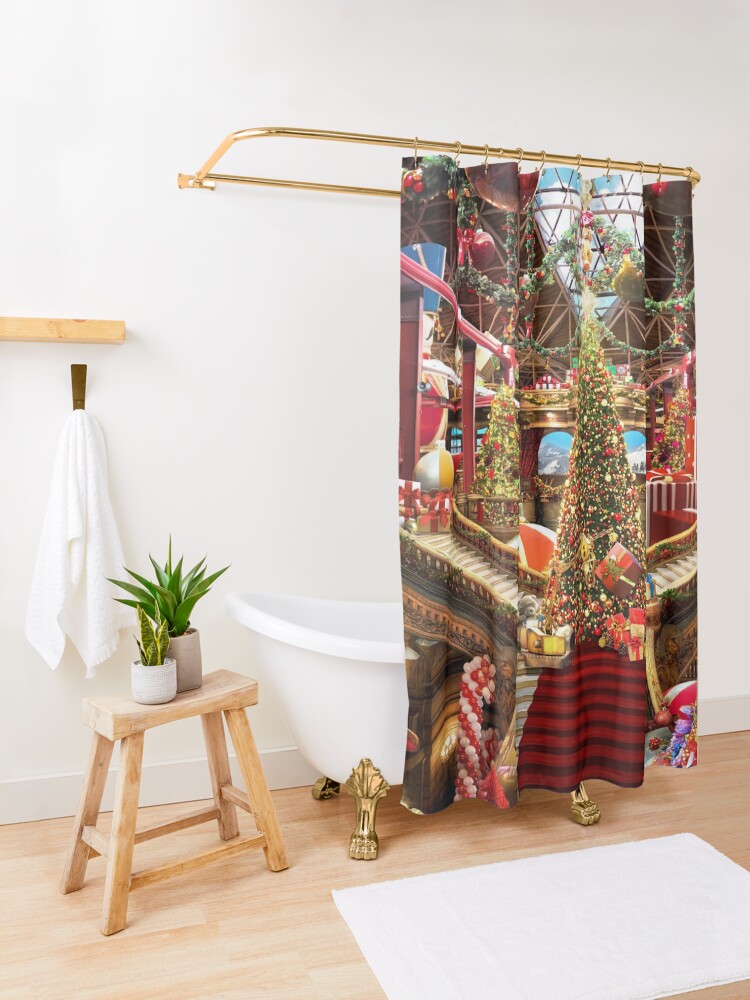 Alternate view of Santas Workshop - Christmas Holiday Art Shower Curtain