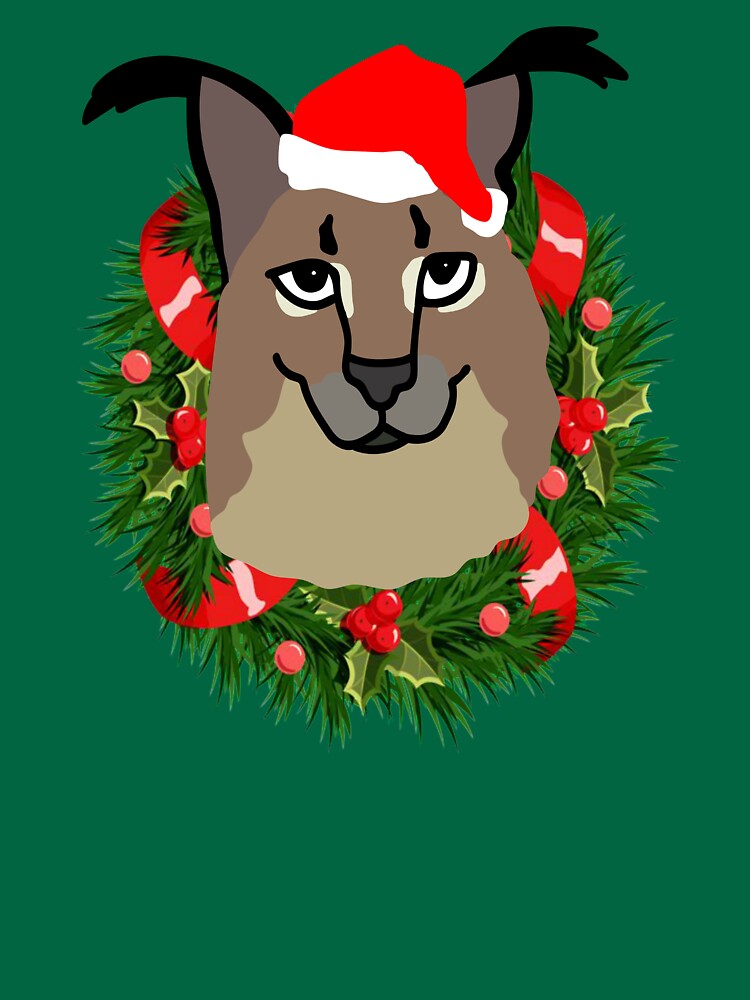 Christmas Big Floppa Meme T-shirt Funny Festive Caracal -  Israel