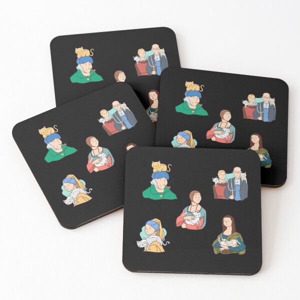 Item preview, Kittens Throughout History – Gogh Da Vinci Vermeer Grant Wood Sticker Pack designed and sold by The Green Corner.