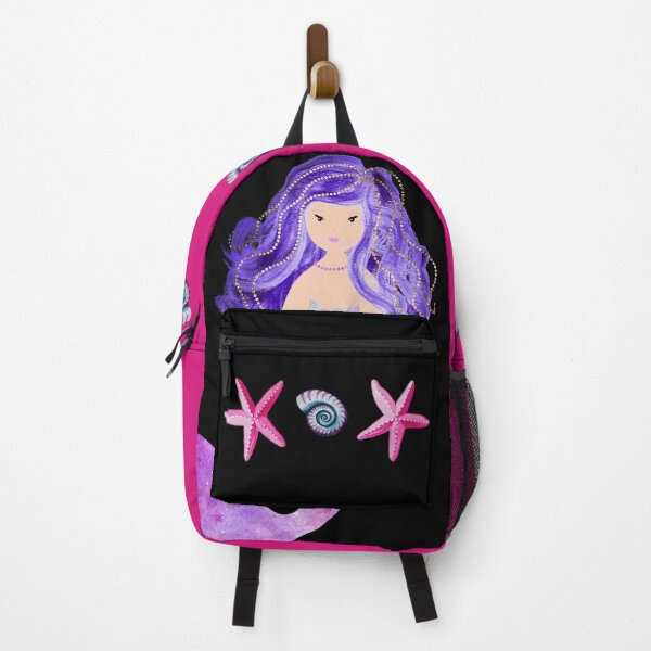 Item preview, Cute Purple Hair Mermaid with Starfishes  designed and sold by cannevas.