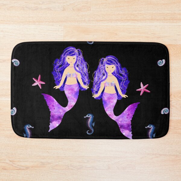 Item preview, Cute Purple Hair Mermaid with Starfishes  designed and sold by cannevas.