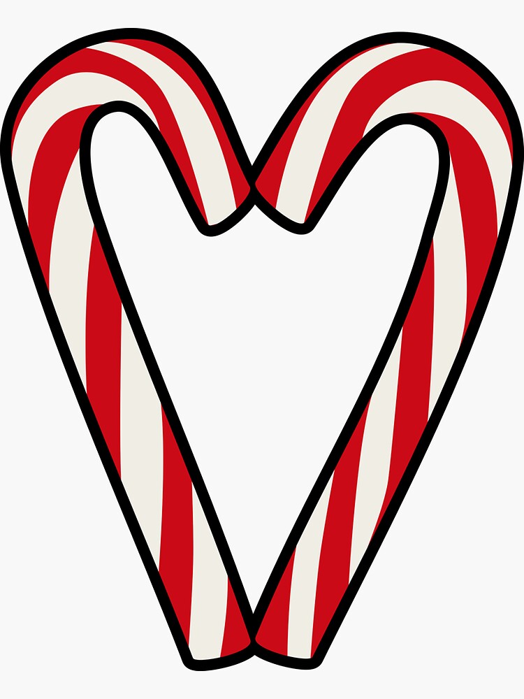 "Candy Cane Heart" Sticker for Sale by Nazenko Redbubble