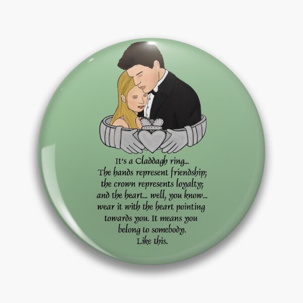 Item preview, Buffy & Angel in Claddagh Ring designed and sold by AngelsAngel.