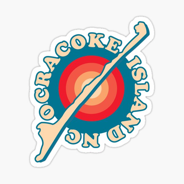 Item preview, Ocracoke Island NC Retro Sticker designed and sold by onlyhalfpigeon.