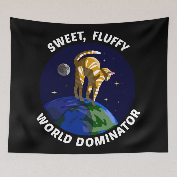 Item preview, Sweet, Fluffy World Dominator – Catoholic Planet Earth Space designed and sold by The Green Corner.
