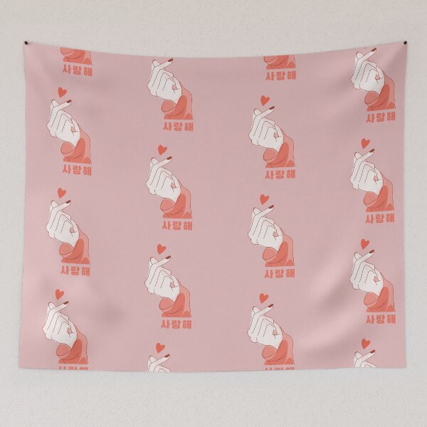 Item preview, Saranghè Finger Heart Red | South Korean Hangul designed and sold by Kdramaspot.