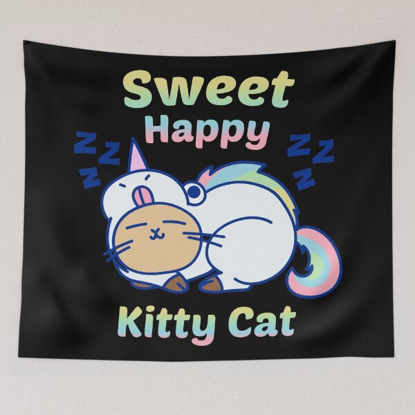 Item preview, Sweet Happy Kitty Cat – Sleepy Unicorn Baby Kitten Catoholic designed and sold by The Green Corner.
