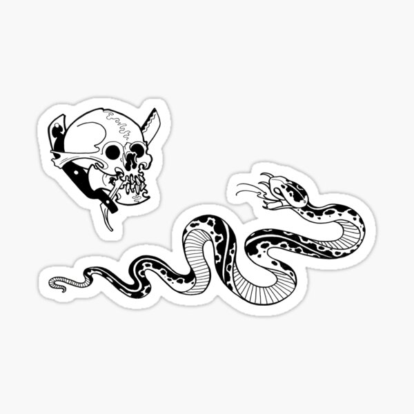 Grim Reaper Snakes Decal Bumper Sticker Personalize Gifts 6"x12" Tattooed Skull 