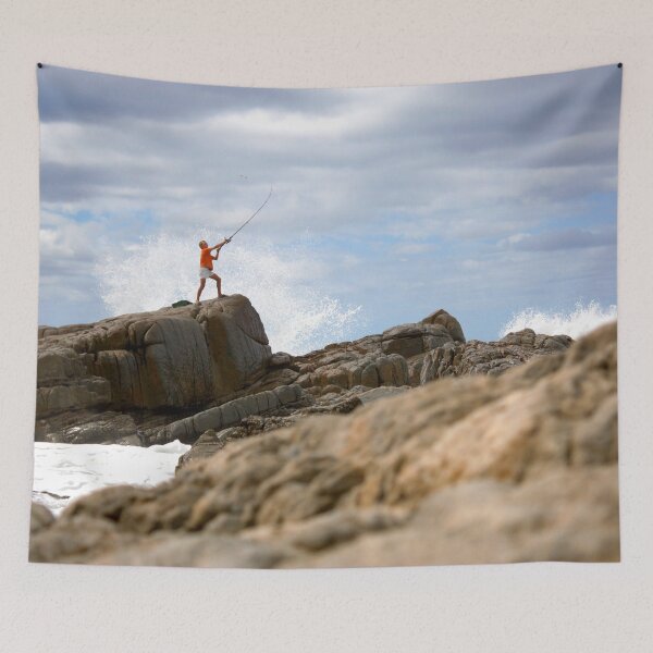 Item preview, Fishing On The Rocks At Sea designed and sold by comcamworld.
