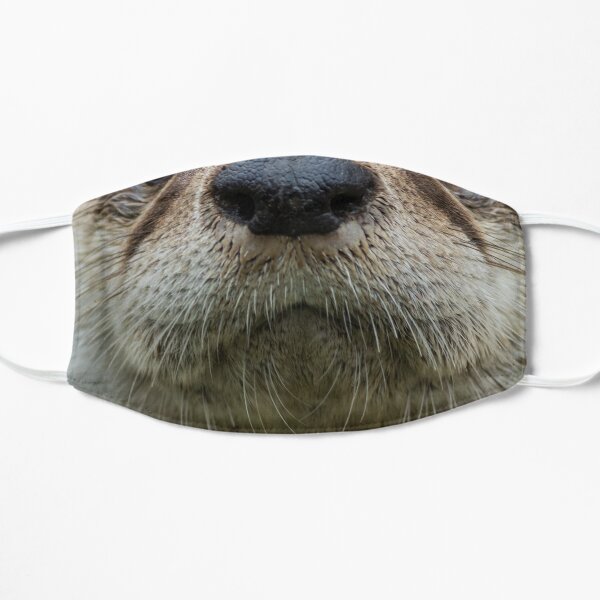 North American River Otter closeup looking straight Flat Mask