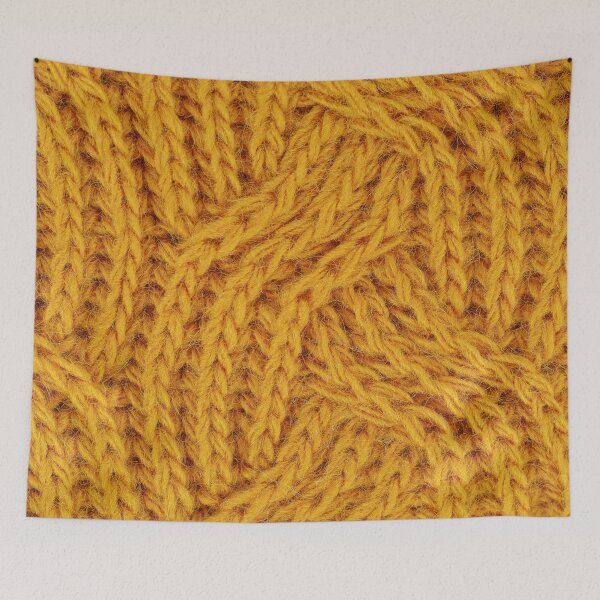 Item preview, Knitted yellow pattern designed and sold by DarkArtStudio.