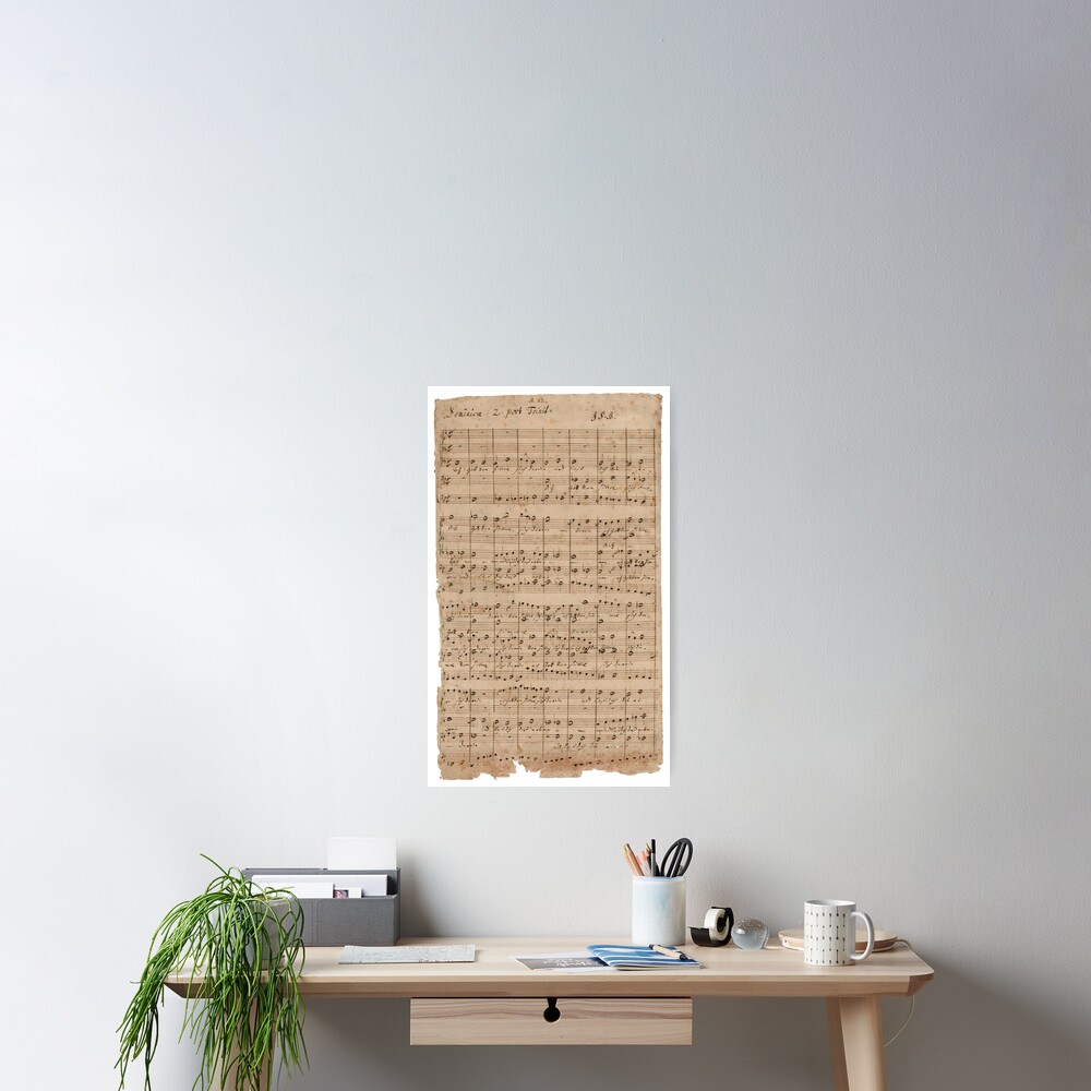 Bach Original Handwritten Score By Johann Sebastian Bach Poster By En10minutos Redbubble 4090