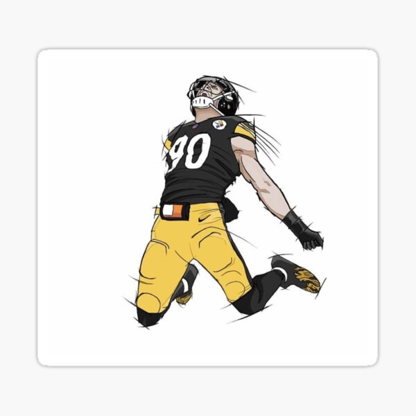 Football Art TJ Watt TJ Watt T.J. Watt T.J.Watt T.J. Watt T.J Watt  Pittsburgh Steelers Pittsburgh St Poster