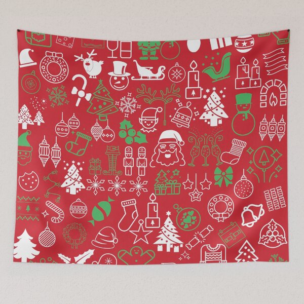 Item preview, Christmas doodle Red green white collection by Studio M & Co designed and sold by Studio M & Co..