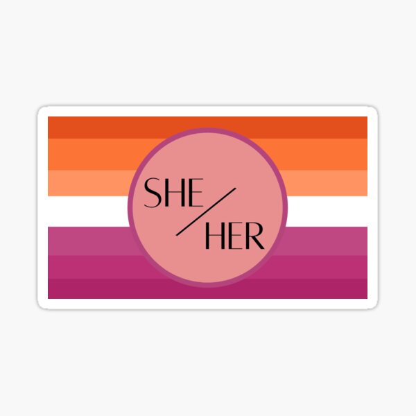 Sheher Pronouns With Les Flag Sticker For Sale By Mysticteakettle Redbubble 8235