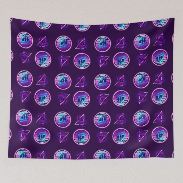 Item preview, Carnotaurus Synthwave paleo dinosaur skull 80’s aesthetic vaporwave designed and sold by NightStarDesign.
