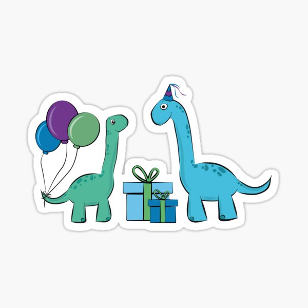 lustige Party Langhals Dinosaurier Sticker