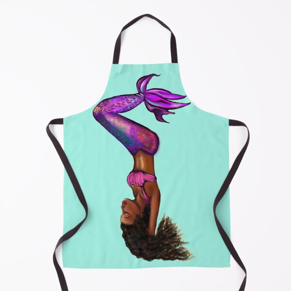 Item preview, Mermaid sunbathing- Coco the Magical rainbow mermaid catching some rays. Afro hair and caramel brown skin designed and sold by Artonmytee.