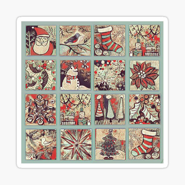 Item preview, Holly Jolly Retro Christmas Windows designed and sold by Barbara Gilhooly.