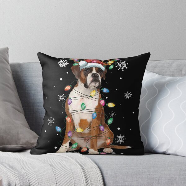 Item preview, Funny Santa Boxer Christmas Lights Tree Dog Lover designed and sold by JohnnyBench73.