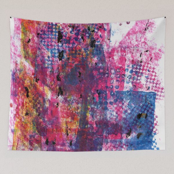 Item preview, "Color and Pattern Offload" Gel Print Painting designed and sold by peonypours.