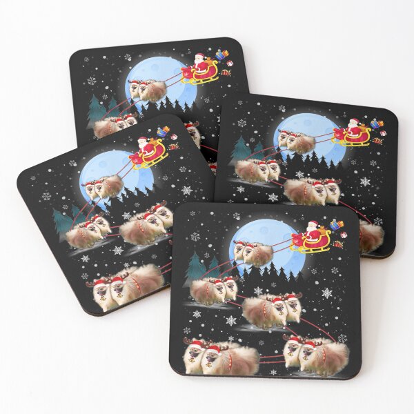 Item preview, Pomeranian Reindeer Santa Under Moonlight Christmas designed and sold by JohnnyBench73.